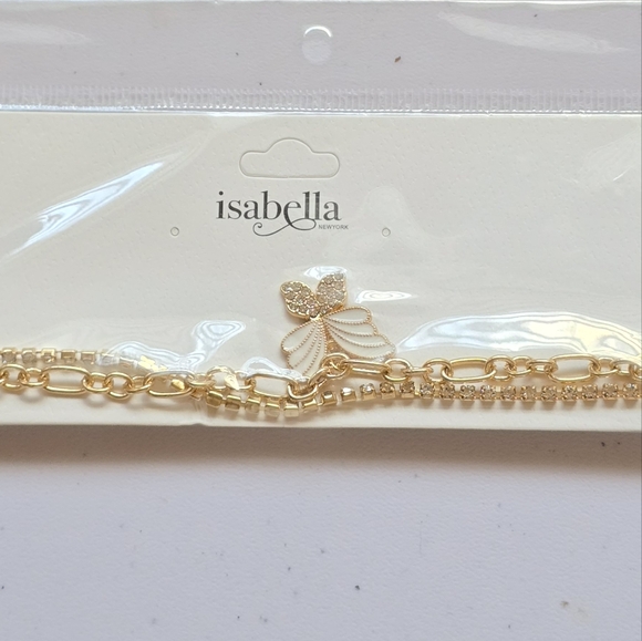 Isabella Double Necklace Chain Butterfly Charm NWOT - Picture 6 of 6